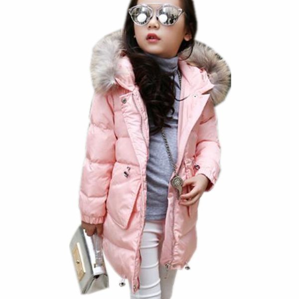 

girls winter coat thick warm jackets hooded zipper children winter jacket for girls baby girl outwear coats kids clothes, Blue;gray