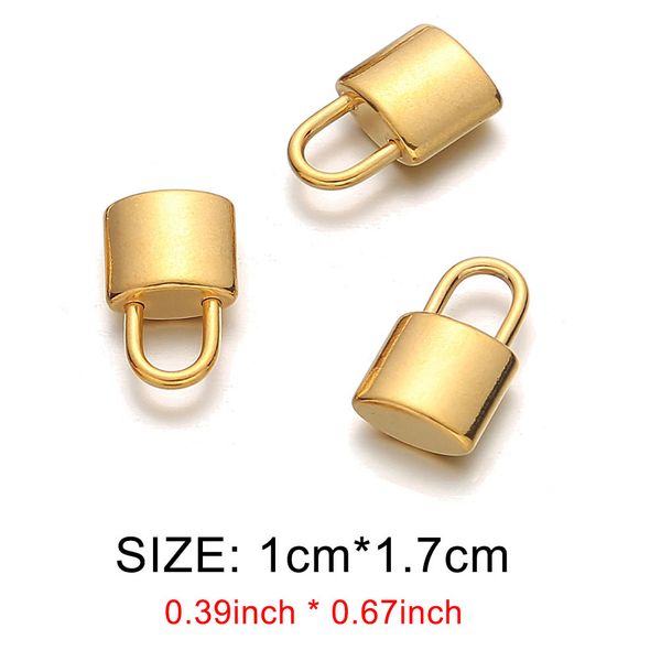 5pcs/lot yeni moda kare 3D asma kilit takılar Paslanmaz çelik kilit takılar bilezik kolye kolye için kolye