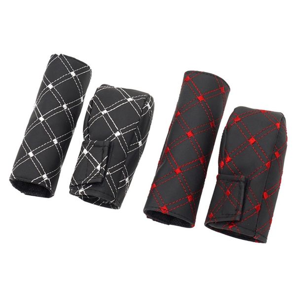 

2pcs/set pu leather hand brake shift knob cover gear case car interior decor