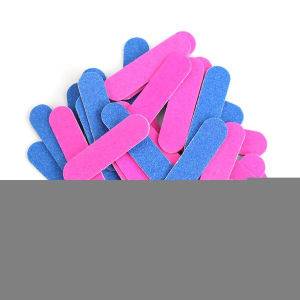 

double color mini nail files set 50/100pcs nail buffers art sanding gel polish manicure remover accessorie disposable tools