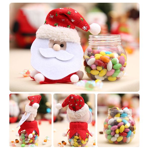 

christmas candy box jar santa claus style festival candy storage case decoration