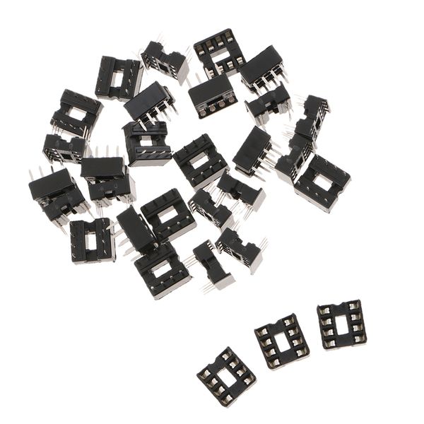 

30pcs 2.54mm row pitch pins soldering dip ic chip socket adaptor