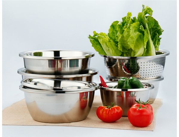 

бассейн из нержавеющей стали 304 домашнего хозяйство круг смешать яйца замесить тесто умывальник суб-толстая слива wash райс сито