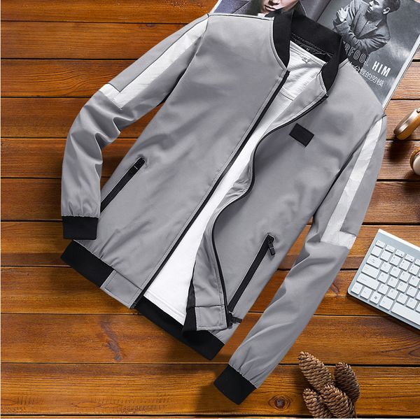 

fall 2019 new men's casual jacket collar stitching jacket, Black;brown