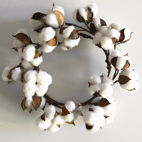 

artificial cotton wreath for home furnishing decoration christmas garland rural style cotton ring dry flower decoration flowers