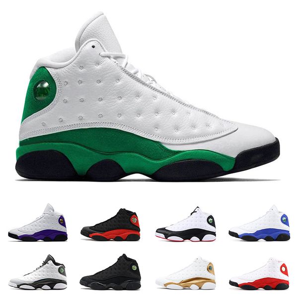 

новые мужские ботинки баскетбола 13s радостный зеленый 13 суд purple black cat бред sports кроссовки тренеров athletic размер 7-13