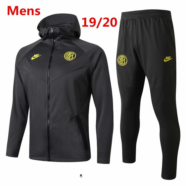 

19 20 inter milan mens hoodies jacket martÃ­nez windbreaker tracksuits soccer jerseys lukaku winter coat football sport shirt suits, Blue;black