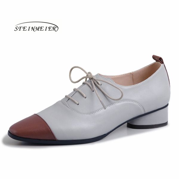 

women flats summer spring single oxford shoes 2019 genuine leather flat heels fashion shoes for woman brogues slipon, Black