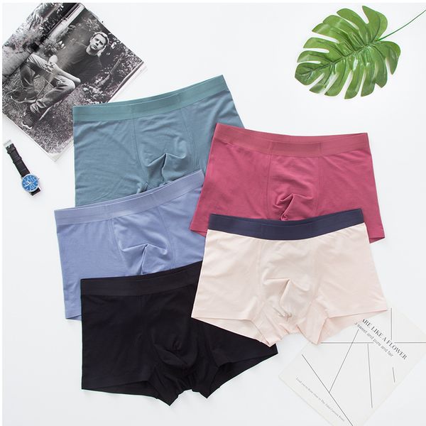 

modal medium waist seamless underwear men breathable trunks leveling feet knicker, Black;white