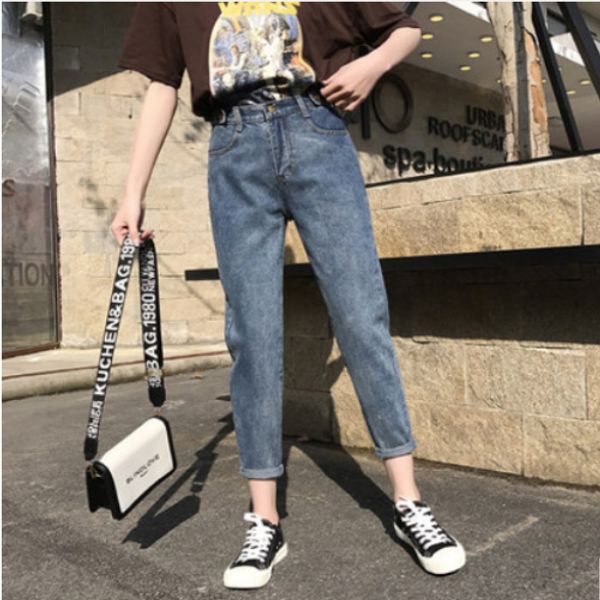 

the blue the new high loose waist harlan thin nine minutes of pants fat younger sister big yards han edition cowboy dress