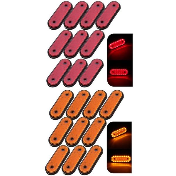 

10 pcs trailer truck rv clearance side marker light 20 led surface mount