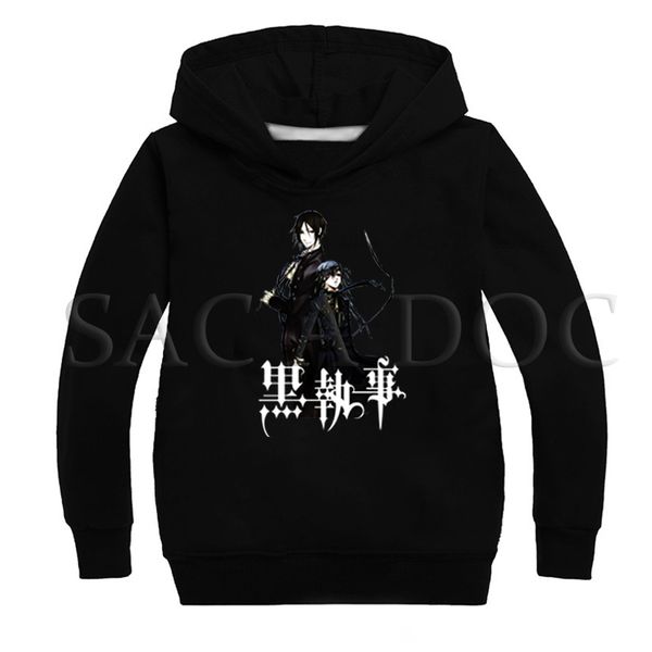 

2019 children boy hoodies teenage girls cotton sweatshirt print black butler spring autumn kids hip-hop streetwear clothes
