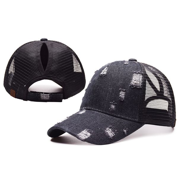 

2020 new women caps messy buns trucker plain baseball cap fashion snapback sports hats, Blue;gray