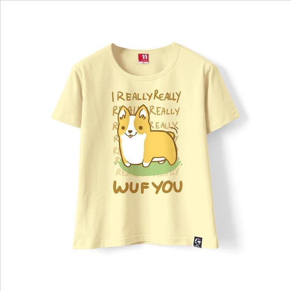 

short-sleeved women's firedog round collar pullover ke ji base printing shirt shirt, White
