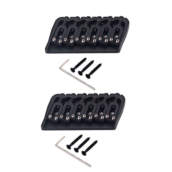 

2set 6 string electric guitar hard tail bridge saddle tailpiece w/ wrench screw