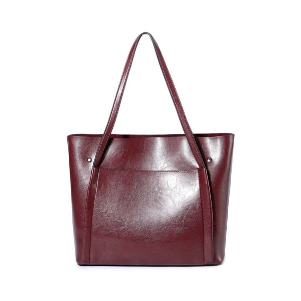 

fashion womens bag-style shoulder messenger bag simple oil wax leather handbag with womens tote bag
