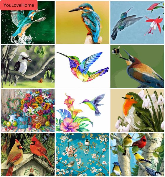 

coloring by numbers bird handpainted drawing acrylic wall art oil painting pictures diy oil painting by numbers animals art picture