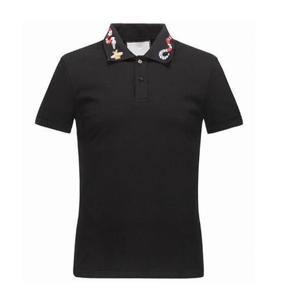 

luxury italy cotton tee t-shirt designer polo shirts high street embroidery garter snakes little bee printing clothing mens brand polo shirt, White;black