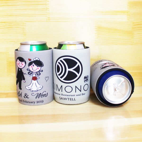 

100 packs custom design beer can coolr for your wedding party real neoprene can cooler with bottom printed stubbies for bar