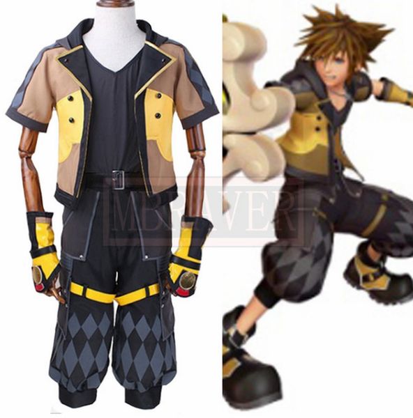 

new kingdom hearts iii sora cosplay costume customize, Black;red