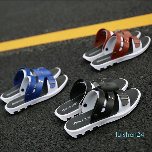 

slippers men fashion flip flops beach sandals non-slip male slippers indoor outdoor slipper pantuflas l24, Black