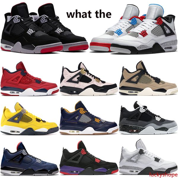 

new what the bred 4 4s jumpman basketball shoes sneakers mens fiba silt red splatter white cement stealth oreo men trainers us 7-13