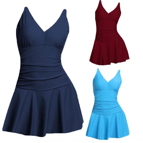 

2019 size swimsuit beach skirt one-piece swimsuit solid color slim and slim pleated sweat-absorbing breathable beach skirt, White;black