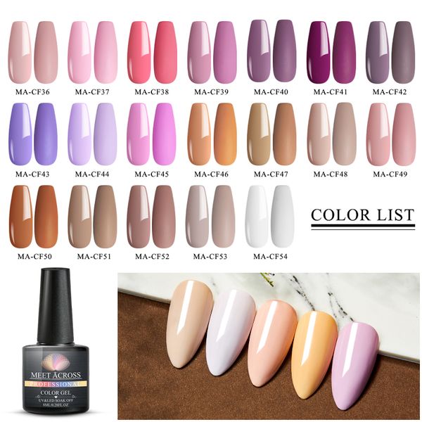 

meet across 8ml spring summer series color gel nail polish pink green nail color soak off uv gel art polish for diy manicur, Red;pink