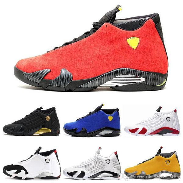 

14 14s men basketball shoes university gold red candy cane last sblack toe desert sand thunder sports sneakers size 40-47