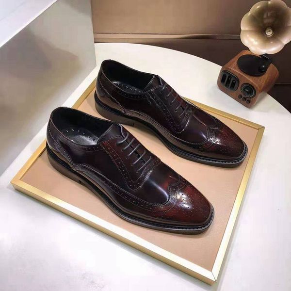 

summer 2019 new men's fashion new trend korean format casual shoes round head leather shoes comfortable and air-permeable, Black