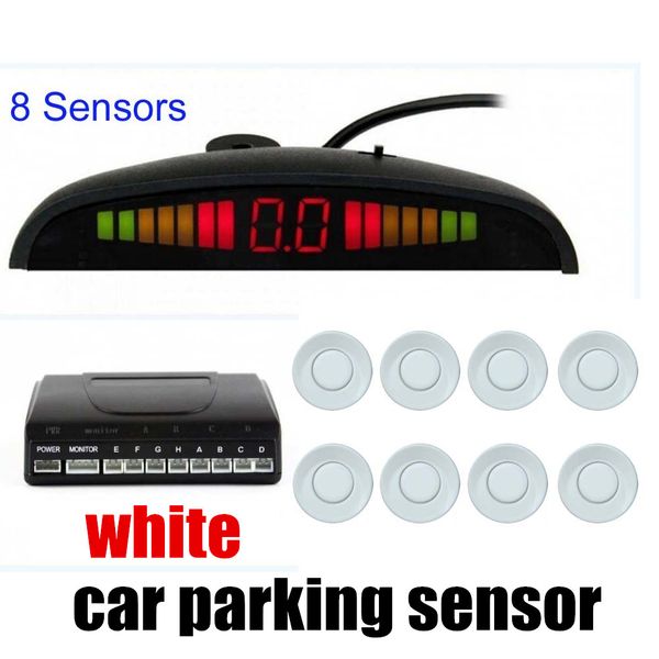 

22.5mm 12v for all cars radar monitor system reverse assistance alarm alert bebe loud car led parking sensor kit 8 sensors