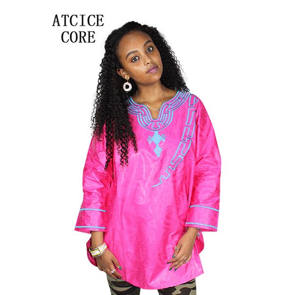 

dashiki dress african dresses for woman bazin riche only one embroidery design dress only one top, Red