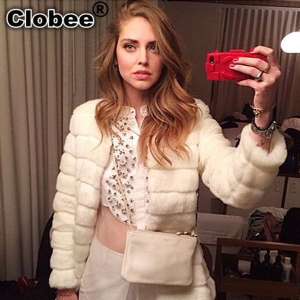 

2019 6xl autumn winter coat women faux fur coat fake fur jacket 2019 striped loose black overcoat manteau femme ww6