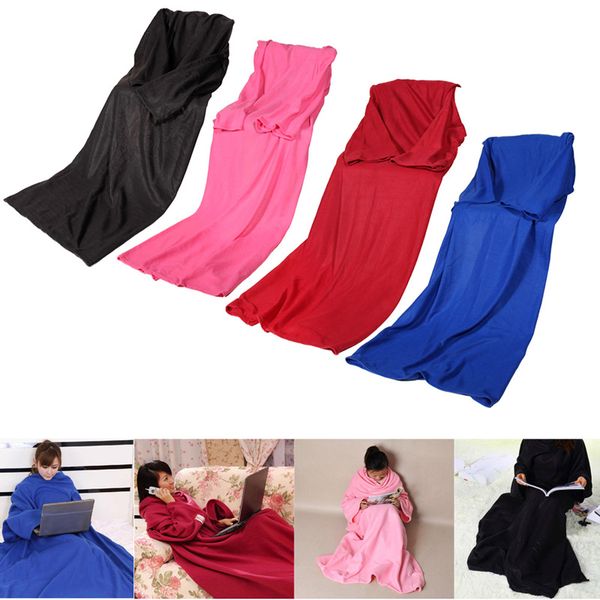 

home winter warm fleece mermaid blanket kids throw bed wrap super soft sleeping bed blanket robe cloak with sleeves 4 colors