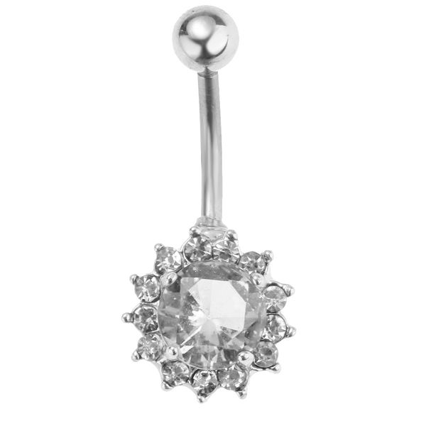 

женщины цветок кнопки живота ювелирных изделий пупка кольца штанга тела аксессуары, Slivery;golden