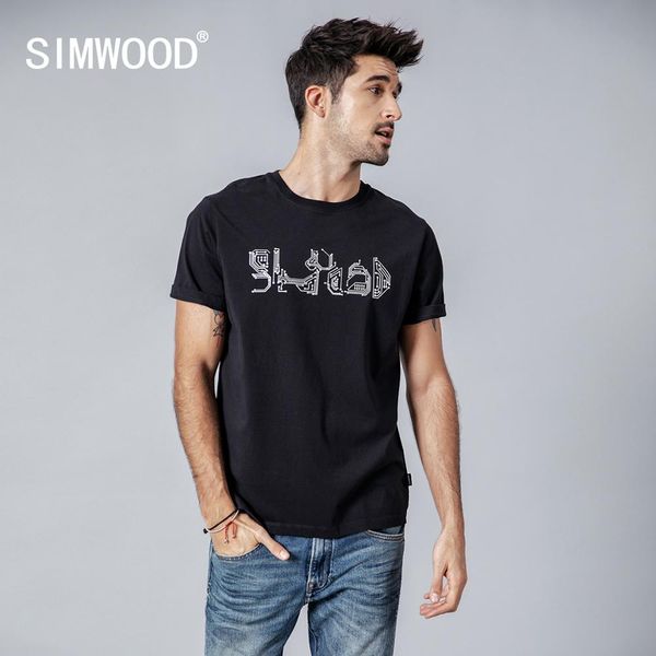 

simwood 2019 summer t shirt men subway map print fashion tshirt casual short sleeve 100% cotton plus size 190162, White;black