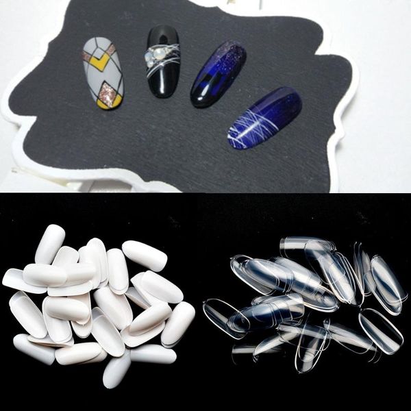 

ultrathin acrylic detachable nail tips oval full cover false nails clear/natural/white tips nail manicure fake nails jzj3014, Red;gold