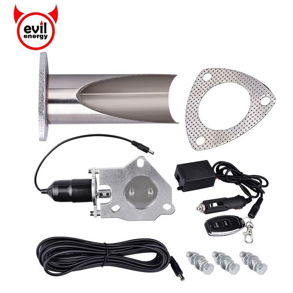 

evil energy 2.5 inch electric stainless exhaust cutout catback downpipe with remote control cut out pipe escape muffler