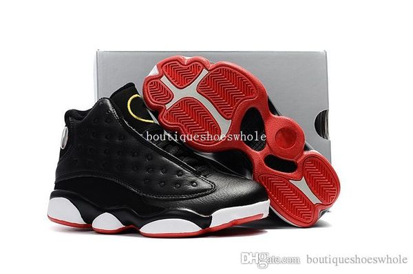 

kids retro thirteen playoffs basketball shoes retro thirteen dmp black cat sneakers kids size 28-35 come with box