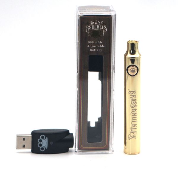 

Brass Knuckles батареи 650mAh 900mAh Good Wood Vape Pen Разогреть Переменный Напряжение батареи для 510 Kingpen густое масло Картридж Tank