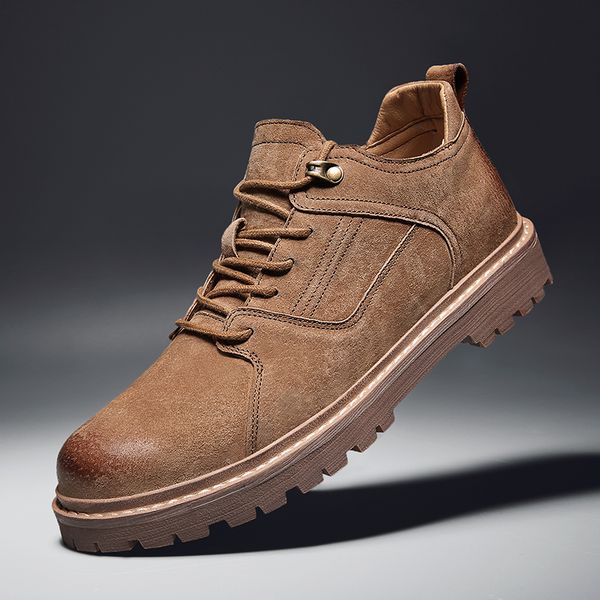 

fashion shoes for men lace up outdoor casual shoes genuine leather lace up men single for autumn footwear s5, Black