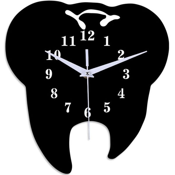 

wall clocks timelike creative tooth-shaped clock dental ornament 3d acrylic mirror sticker home decor