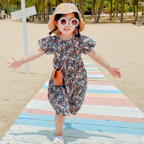 

children's clothing baby girl clothes summer party clothing for girls dress pint floral for princess dresses, Red;yellow