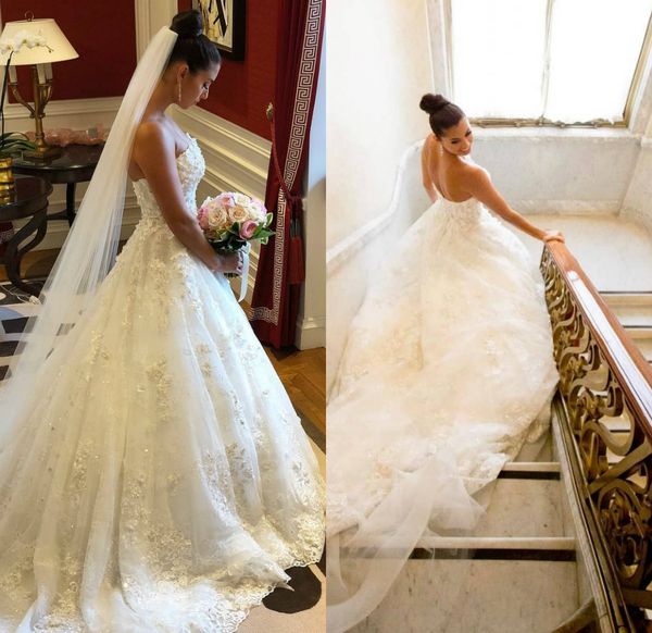 Newest Luisasposa Elegant Ball Gown Strapless Wedding Dresses