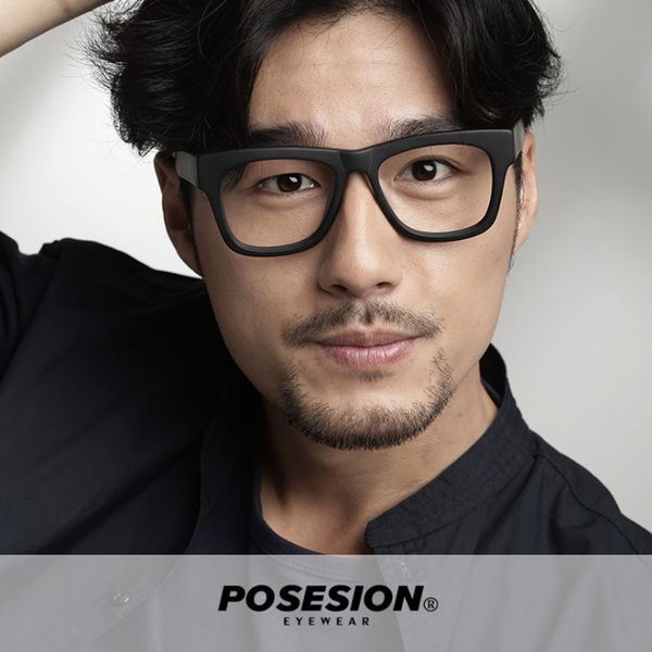 

posesion оптические очки кадр мужчины женщины ретро компьютерные очки очковая оправа для прозрачных объективов мужской женский очки ps9089-1, Black