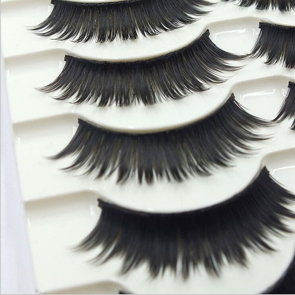

new thick false eyelashes handmade black terrier cross exaggerated eye lashes fashion ball smoke makeup fake eyelashes 10 pair