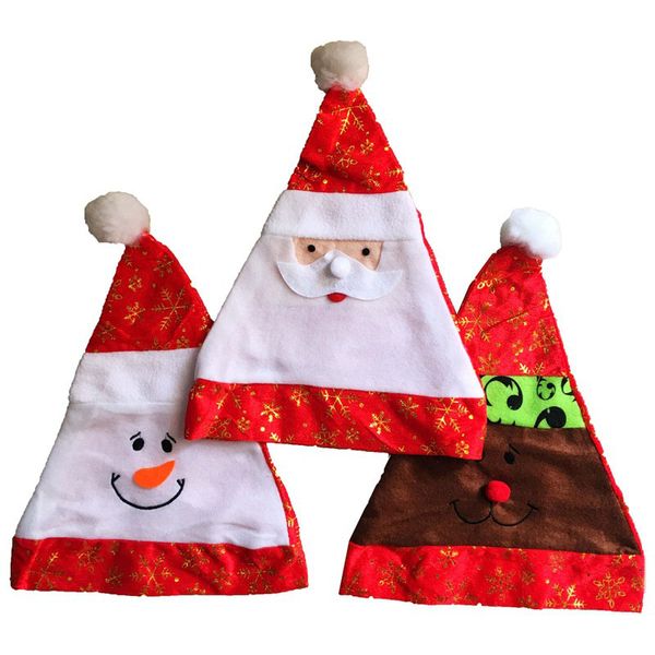 

10 pcs/lot red santa claus snowman elk christmas hats for children xmas merry chiristmas party supplies hats decorations