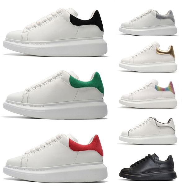 

luxury ace alexander mcqueen shoes women men casual designer shoes 3m reflective white black suede red green platform sneakers