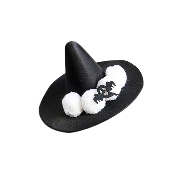 

призрак ведьма шляпа хэллоуин подарок черная шляпа с металлическими зажимами для волос для девочек симпатичные аксессуары для волос, Golden;white