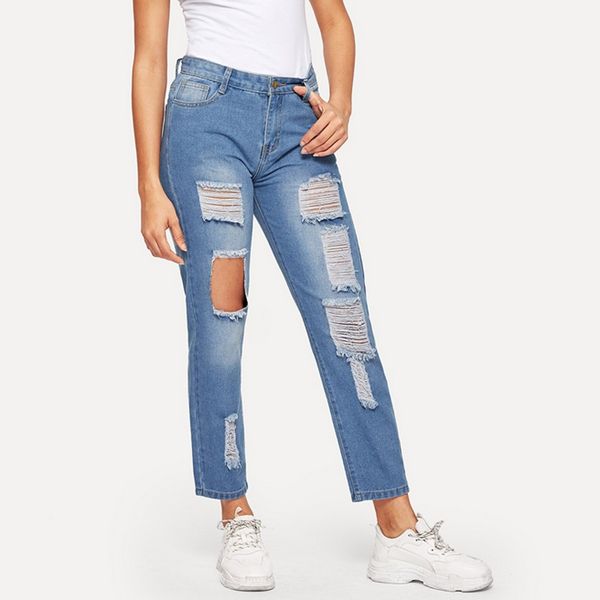 

blue loose vintage ripped jeans for women fashion high waist jeans women new style baggy boyfriend mom jean mujer straight pants